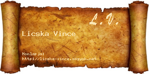 Licska Vince névjegykártya